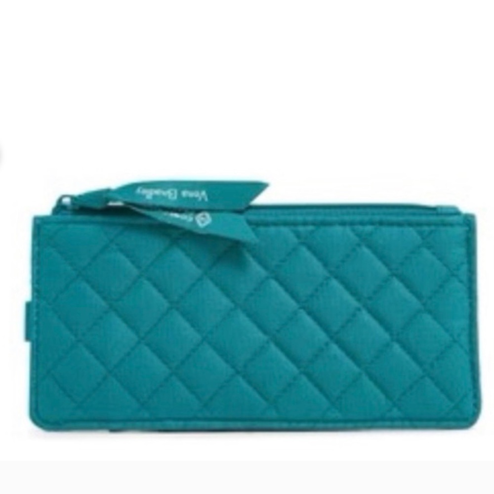 Vera Bradley Quilted Teal Zip Wallet Wristlet